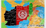 Flag 3D Map of Afghanistan, political outside