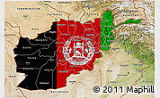 Flag 3D Map of Afghanistan, satellite outside