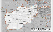 Gray 3D Map of Afghanistan