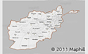 Gray 3D Map of Afghanistan, single color outside