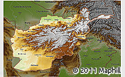 Physical 3D Map of Afghanistan, darken, land only