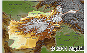 Physical 3D Map of Afghanistan, darken