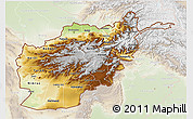 Physical 3D Map of Afghanistan, lighten