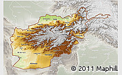 Physical 3D Map of Afghanistan, lighten, semi-desaturated, land only