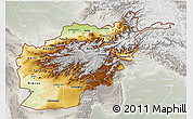 Physical 3D Map of Afghanistan, lighten, semi-desaturated