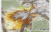 Physical 3D Map of Afghanistan, semi-desaturated