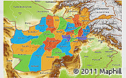 Political 3D Map of Afghanistan, physical outside