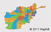 Political 3D Map of Afghanistan, single color outside