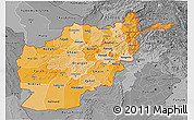 Political Shades 3D Map of Afghanistan, desaturated