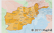 Political Shades 3D Map of Afghanistan, lighten