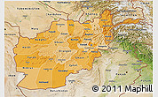 Political Shades 3D Map of Afghanistan, satellite outside, bathymetry sea