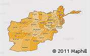 Political Shades 3D Map of Afghanistan, single color outside