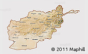 Satellite 3D Map of Afghanistan, cropped outside
