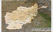 Satellite 3D Map of Afghanistan, darken, land only