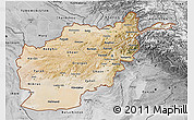 Satellite 3D Map of Afghanistan, desaturated