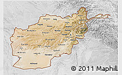 Satellite 3D Map of Afghanistan, lighten, desaturated, land only