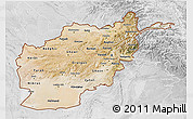 Satellite 3D Map of Afghanistan, lighten, desaturated