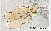 Satellite 3D Map of Afghanistan, lighten, semi-desaturated, land only