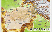 Satellite 3D Map of Afghanistan, physical outside, satellite sea