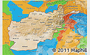Satellite 3D Map of Afghanistan, political outside, satellite sea