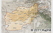 Satellite 3D Map of Afghanistan, semi-desaturated
