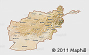 Satellite 3D Map of Afghanistan, single color outside, bathymetry sea