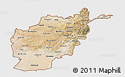 Satellite 3D Map of Afghanistan, single color outside