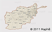 Shaded Relief 3D Map of Afghanistan, single color outside