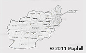 Silver Style 3D Map of Afghanistan, single color outside