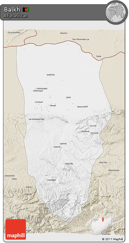 Classic Style 3D Map of Balkh