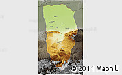 Physical 3D Map of Balkh, darken, semi-desaturated