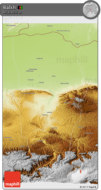 Physical 3D Map of Balkh