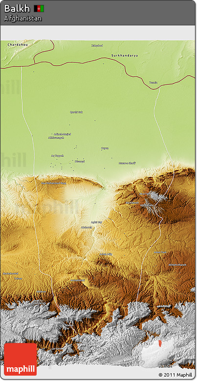 Physical 3D Map of Balkh