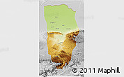 Physical 3D Map of Balkh, lighten, desaturated