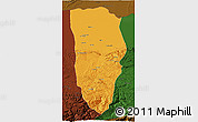 Political 3D Map of Balkh, darken