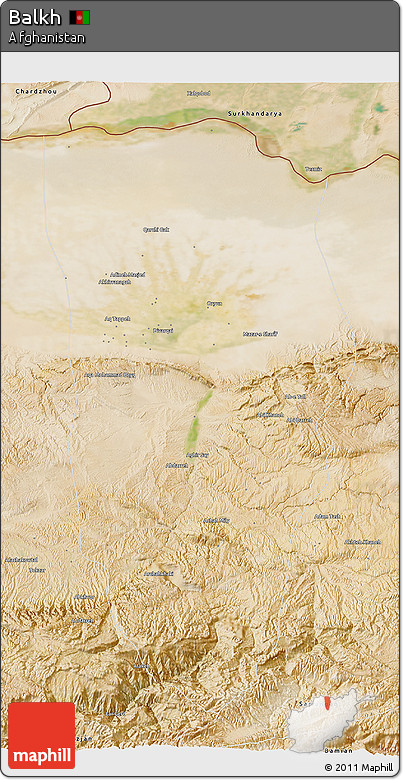 Satellite 3D Map of Balkh