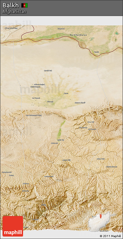 Satellite 3D Map of Balkh
