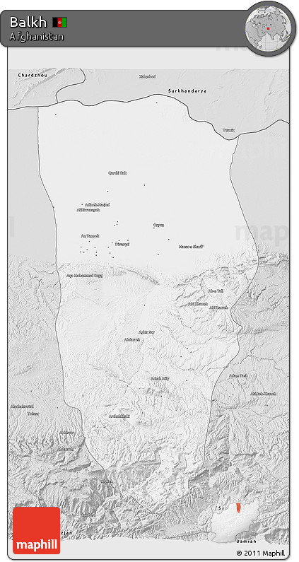 Silver Style 3D Map of Balkh