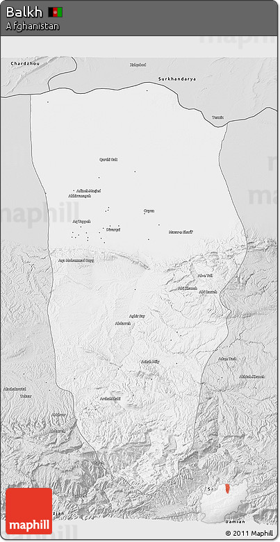 Silver Style 3D Map of Balkh