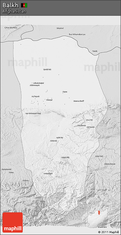 Silver Style 3D Map of Balkh