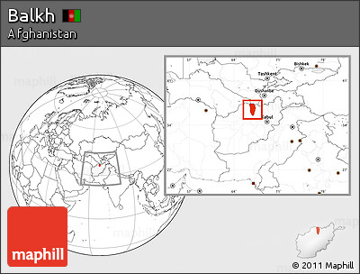 Blank Location Map of Balkh, within the entire country