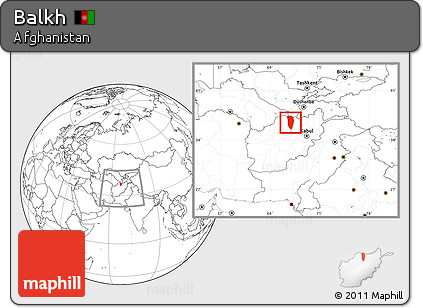 Blank Location Map of Balkh, within the entire country