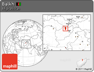 Blank Location Map of Balkh, within the entire country
