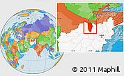 Political Location Map of Balkh, highlighted country