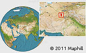 Satellite Location Map of Balkh, within the entire country