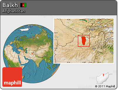 Satellite Location Map of Balkh