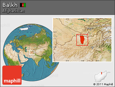 Satellite Location Map of Balkh