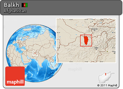 Shaded Relief Location Map of Balkh