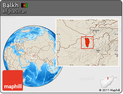 Shaded Relief Location Map of Balkh