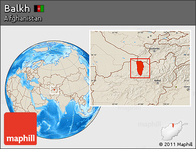 Shaded Relief Location Map of Balkh
